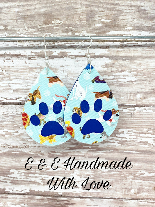 Dog Paw Print Earrings